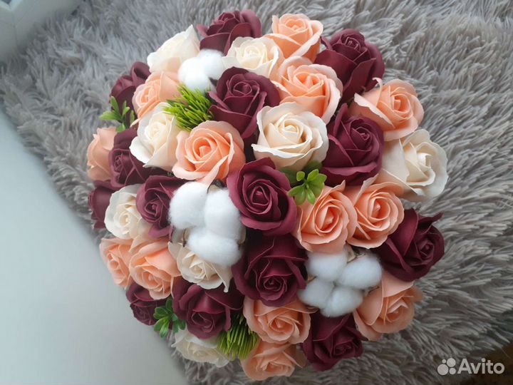 Букет из мыльных роз