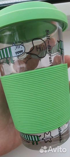 Термо кружка стеклянная новая