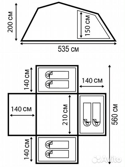 Палатка 6 ти местная nordway dalen 6