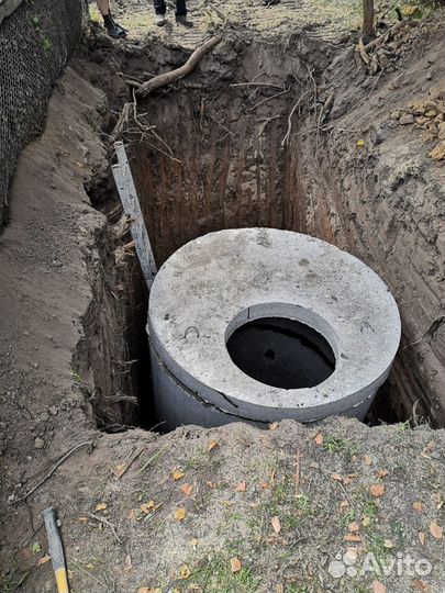 Септик переливной-дренажный жб колец
