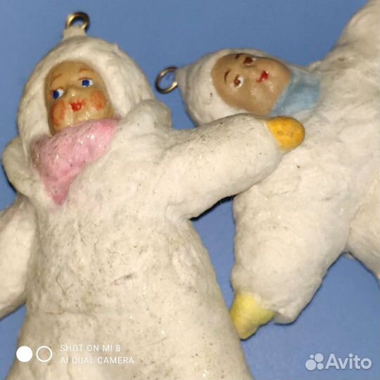 Ватные детки СССР игрушка на ёлку