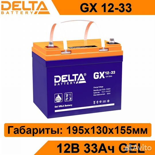 Аккумулятор Delta GX 12-33 новый