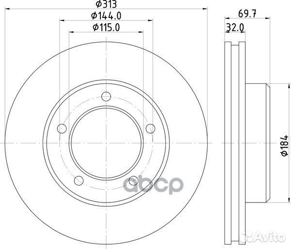 Диск тормозной перед ND1047 nisshinbo