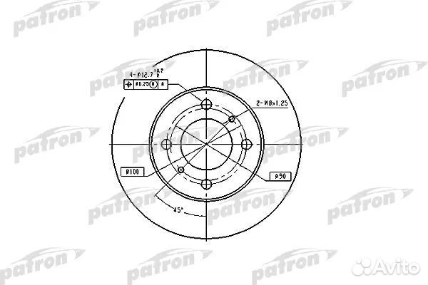 Patron PBD4022 Диск тормозной передн mitsubishi CA