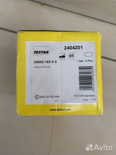 Тормозные колодки передние Mazda RX8 Textar