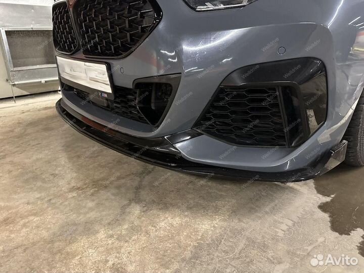 Губа передняя BMW 2 F44 M-Tech черная