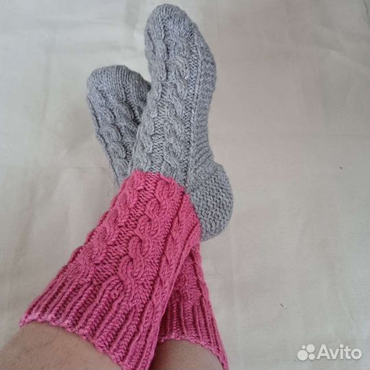 Носки ручной вязки шерстяные