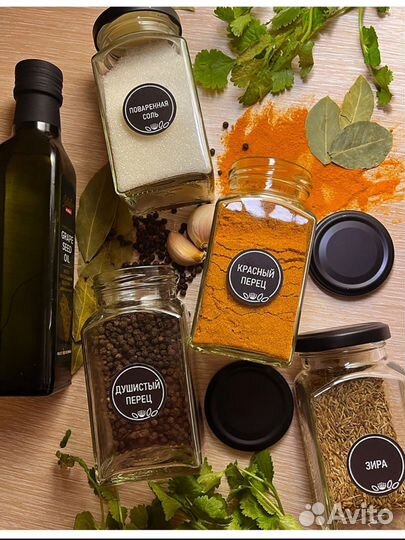 Набор баночек для специй новый