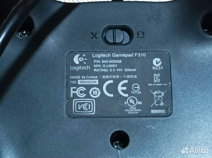 Геймпад Logitech G F310, черный/синий