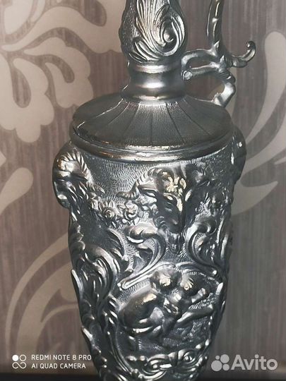 Декантер для вина, винтаж, олово