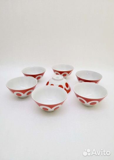Пиалы чайные фарфор 7 шт (#974)