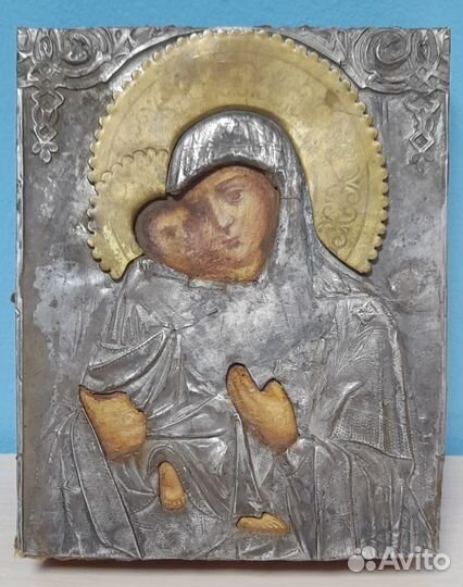 Серебряная икона Владимирская Божьей Матери 84 пр