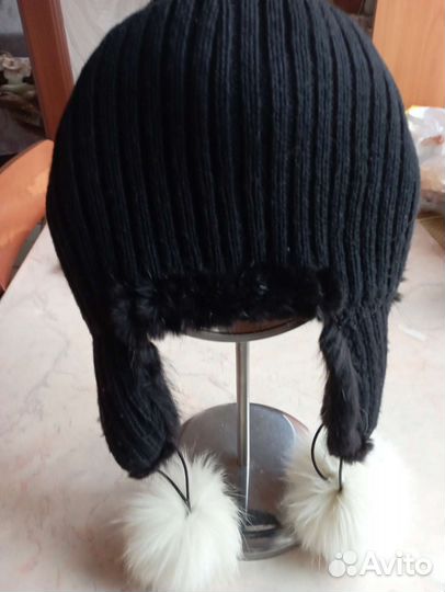 Шапка ушанка норковая женская