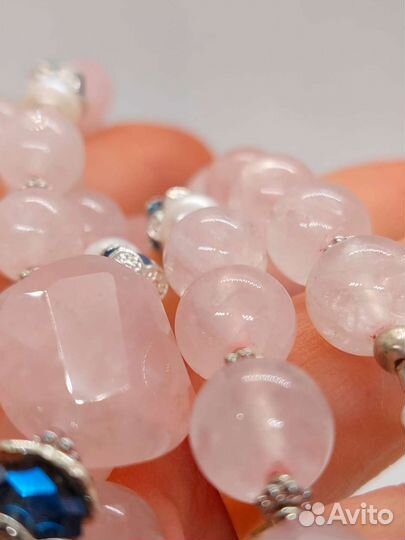 Колье Розовый кварц