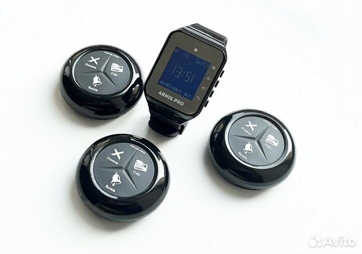 Комплект вызова персонала кнопка/часы официанта