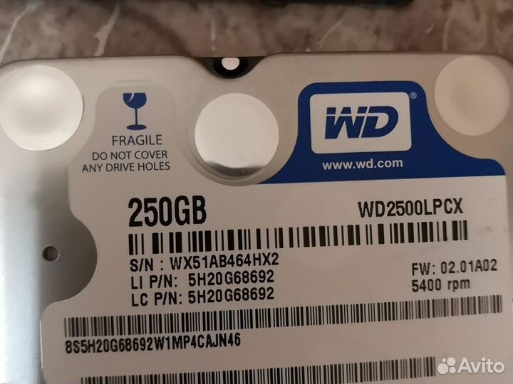 Жёсткие диски для ноутбуков 2.5 250 320 500 1000