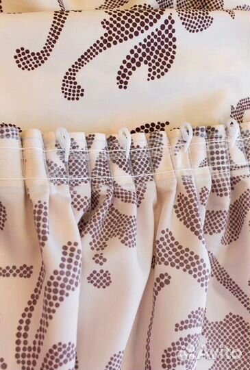 Штора 260х250см, Белый с коричневым вензелем