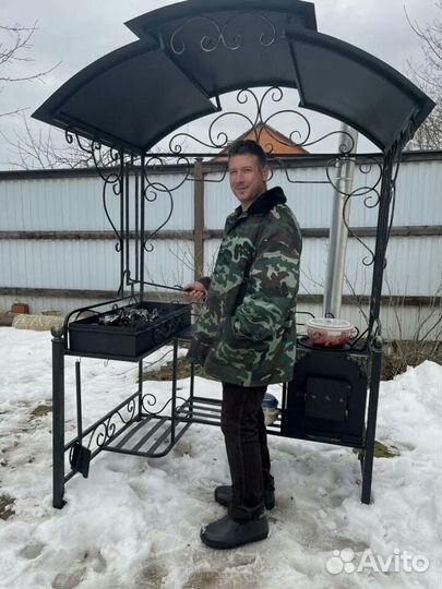 Мангальная зона с крышей