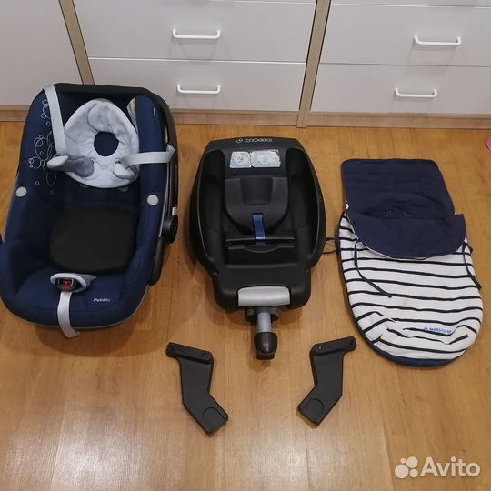 Автолюлька maxi cosi pebble с базой и конвертом