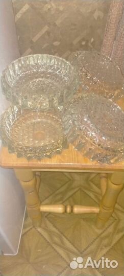 Шесть хрустальных пепельниц СССР