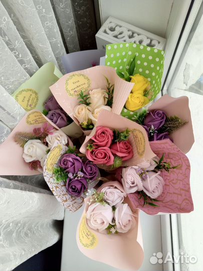 Букет из мыльных роз