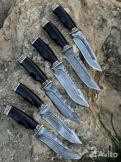 Нож охотничий из дамасской стали