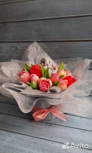 Букет цветов из мыла, цветы из мыла