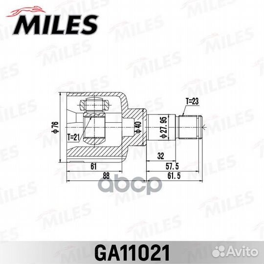 ШРУС внутренний левый ford focus I 98-05 GA11021