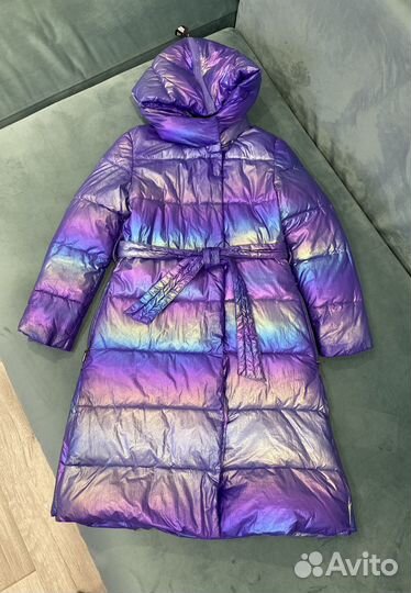 Пуховик для девочки подростка зимняя с капюшоном
