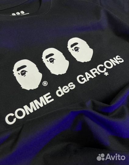 Футболка bape x comme des garcons