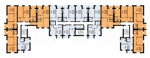 2-к. квартира, 66,1 м², 2/3 эт.