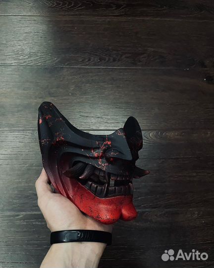 Японская самурайская маска «Мэнгу» (ручная работа)