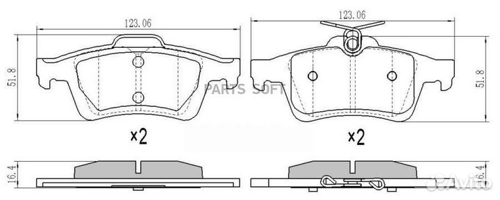 Barnett MZ104 Комплект задних тормозных колодок, д