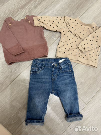 Одежда на девочку HM 68 74 пакетом