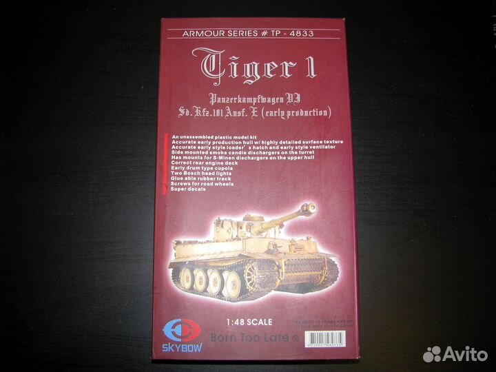 1/48 Тигр I ранний Tiger Pz.Kpfw.VI Ausf.E