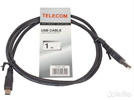 Кабель USB Telecom TC6911BK-1.0M USB2.0 (AM) -mini