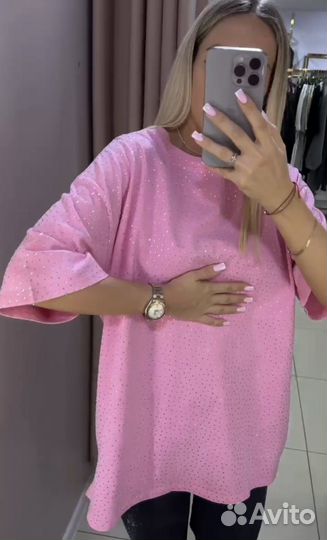 Футболка со стразами Корея