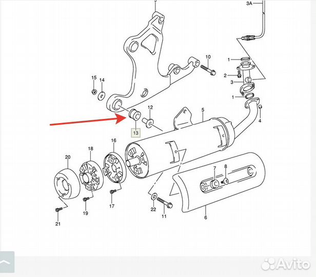 Резинка втулка крепления глушителя suzuki skywave