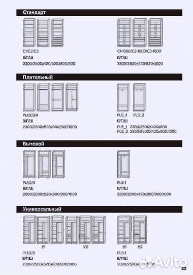 Модульный шкаф трехдверный