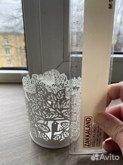 Подсвечник IKEA белый с птичками