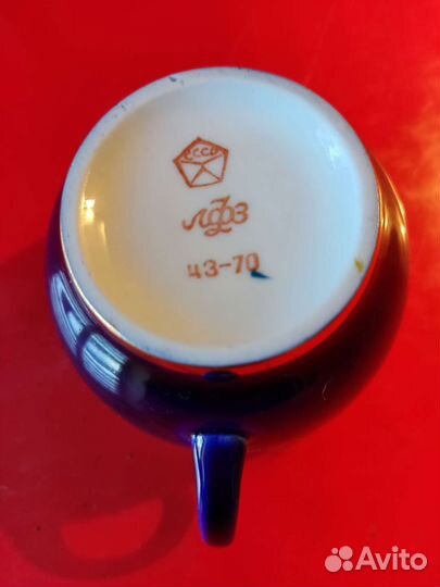 Лфз. Кобальт СССР чайные чашки, чайник фарфоровой