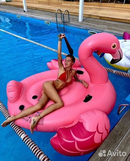 56288 intex Надувной Мега Фламинго 218х211х136