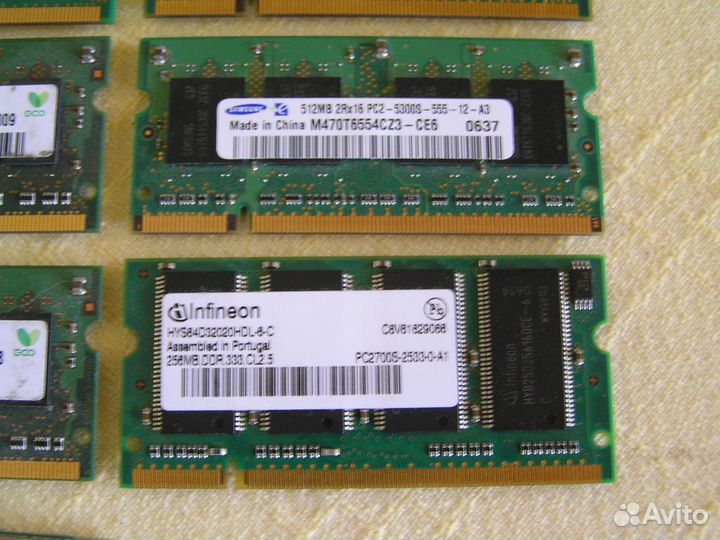 Оперативная память sodimm DDR2, DDR1 + PCI-E WiFi