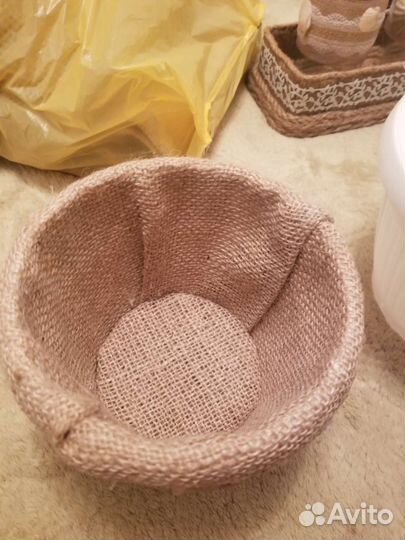 Кашпо из джута,хэндмейд