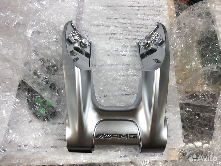 Накладка руля Amg для Мерседес черная и хром