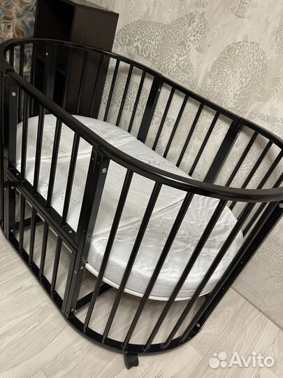 Детская кроватка трансформер с матрасом