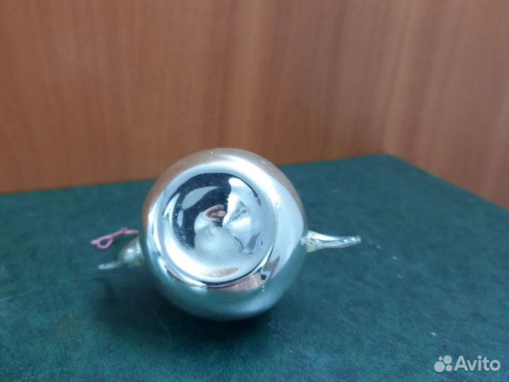 Ёлочная игрушка ссср.Стеклянная чайник