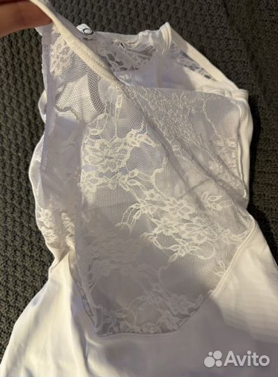 Белый балетный купальник р.S