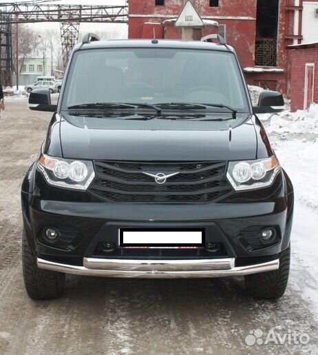 Передняя защита из полиров нержавейки УАЗ патриот