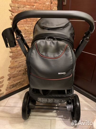 Коляска 3 в 1 Sonic Plus Verdi черная эко-кожа